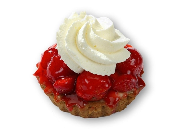 Aardbeienvlaaitje met slagroom
