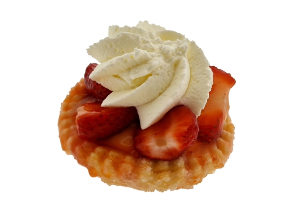 Aardbeien korstschelp met slagroom